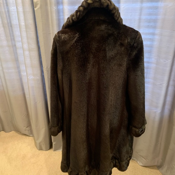 Brown Mink Faux Fur Coat - Picture 6 of 9